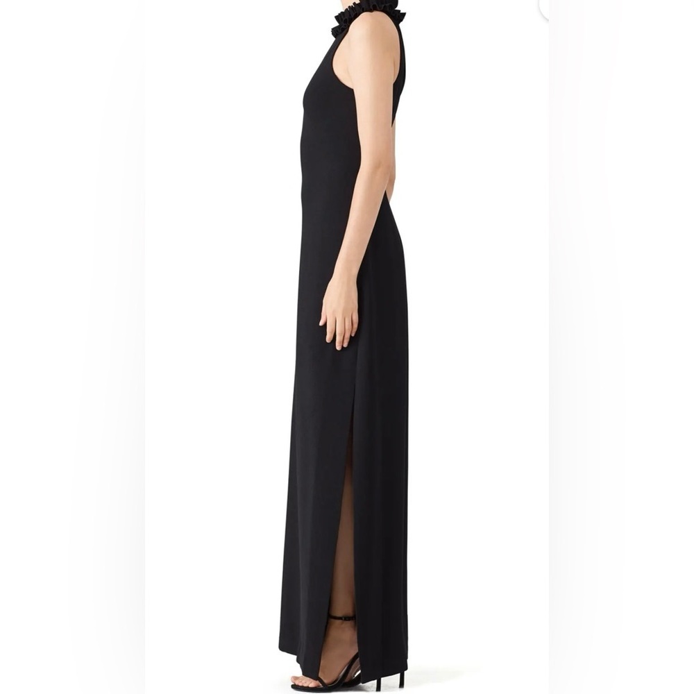 Trina Turk Black High Ruffle Gown Size 4 - Picture 6 of 9